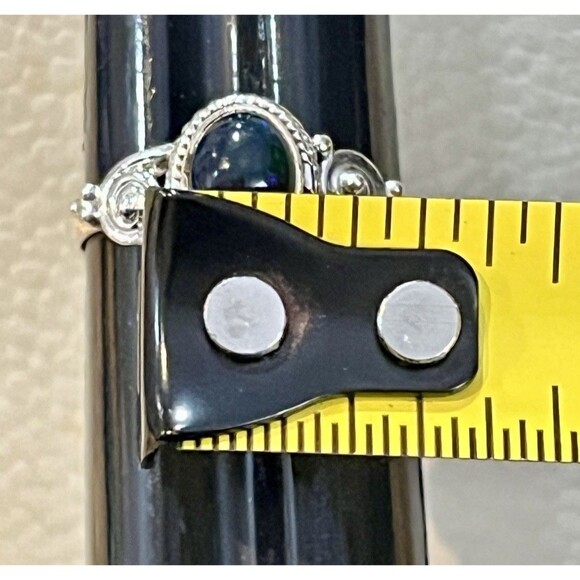 Sterling Silver Australian Black Opal Ring Size 6 Whimsigoth - Picture 11 of 11